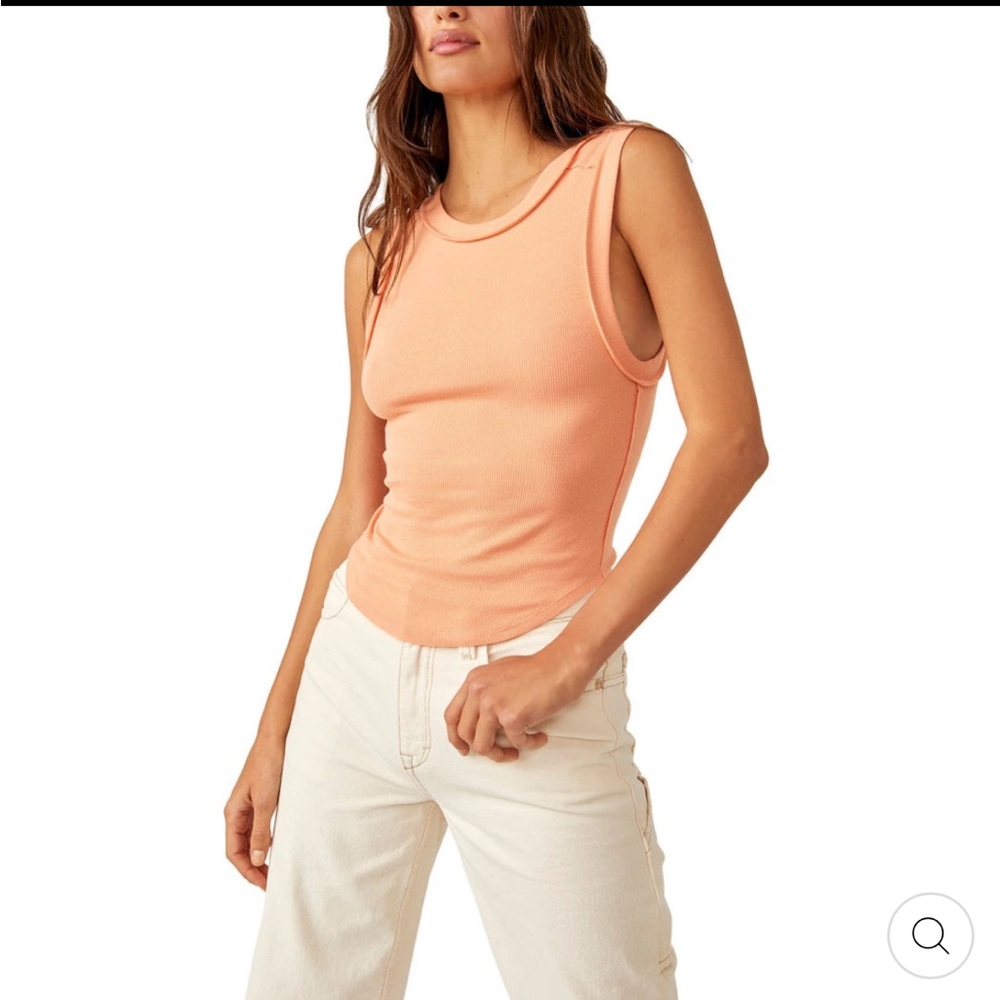 Free People Kate tank coral medium NEW Sleeveless Women's Top